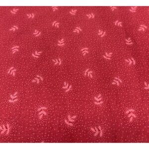 Red Cotton Fabric with Leaf Pattern 27" X 42" For Crafting & Sewing Projects
